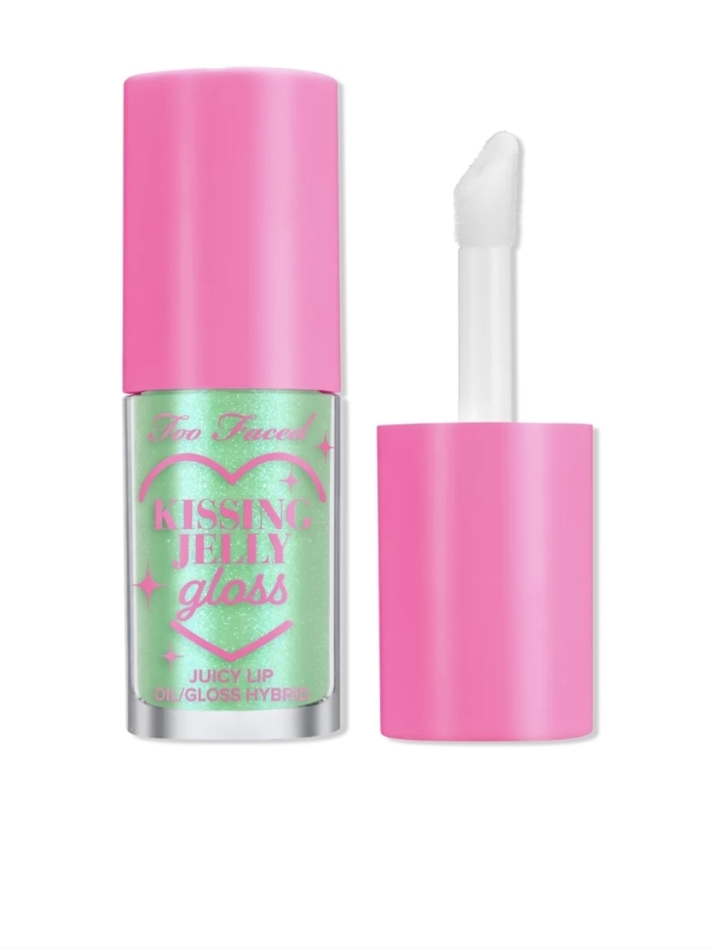 Too Faced Kissing Jelly Gloss: Green Apple (Soft Shimmering Green) .15oz, NIB